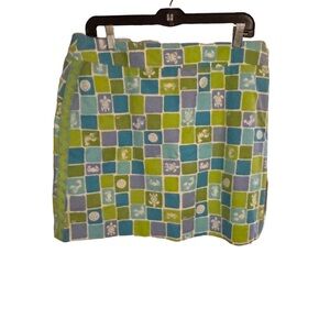 LILLY PULITZER WOMEN’S SKORT SIZE 14 Green, Blue & Purple Beach Theme